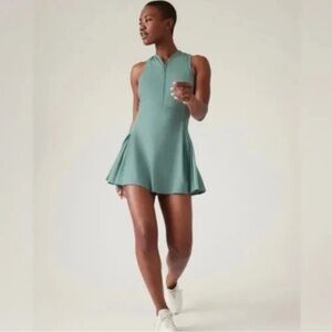 Athleta Teal Green Sleeveless Skater Dress